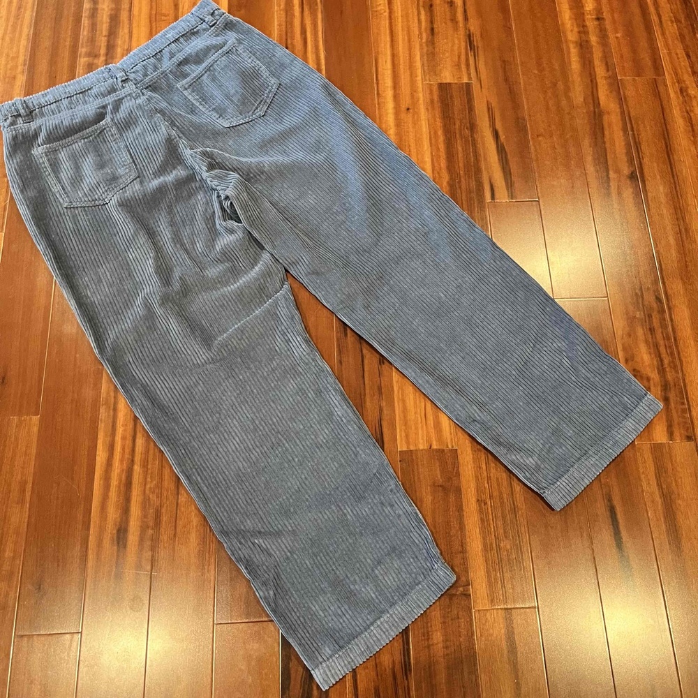 Missguided Light Blue Gray Pants Corduroy Bottoms Straight Boot Leg Size Us 14 View 3